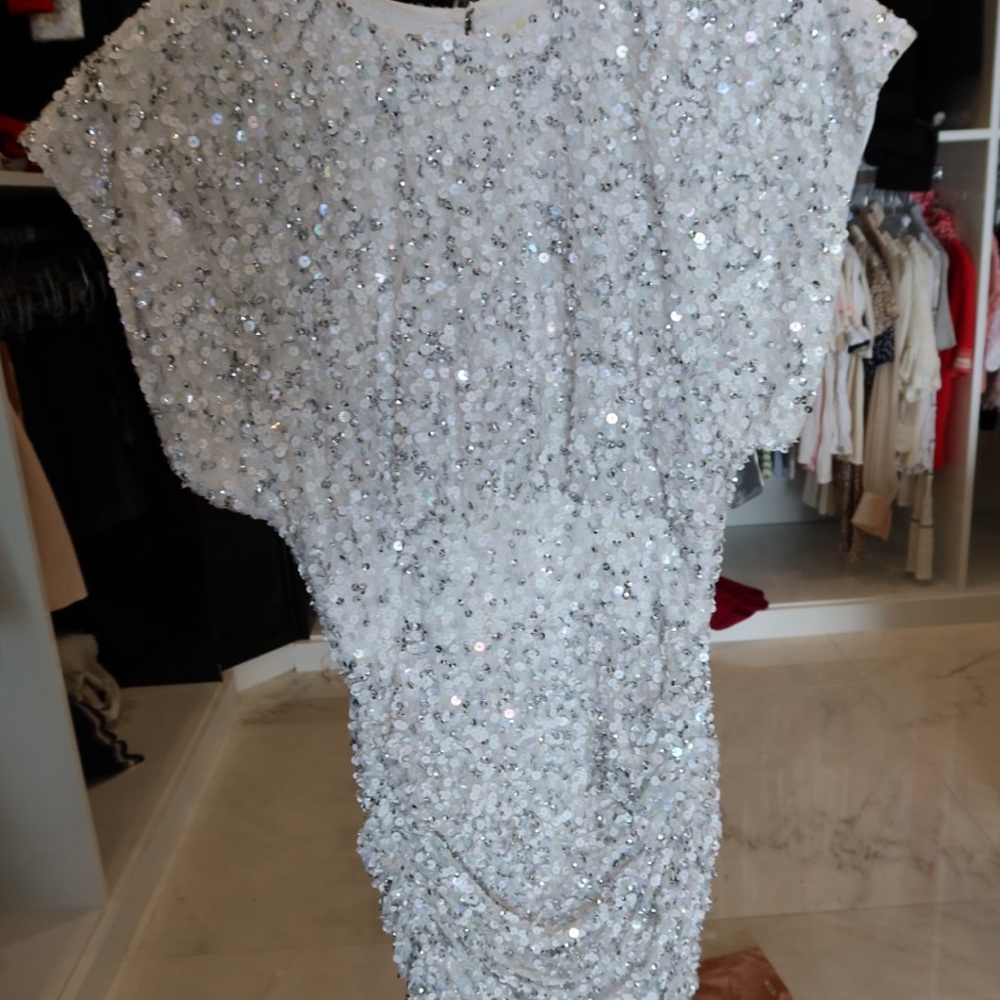 JAYGODFREY Ivory Multi Sequin Dress